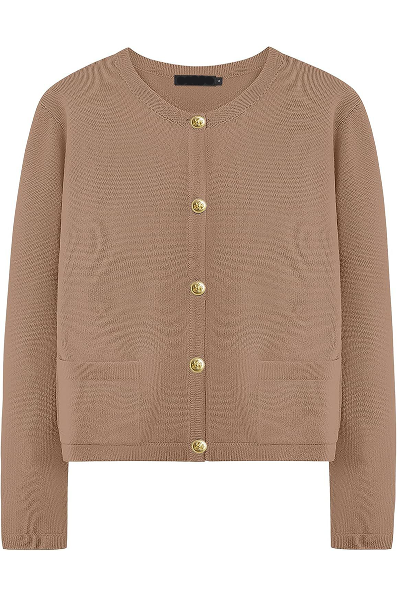 Casual Daily Solid Color Pocket Buttons O Neck Outerwear (3 Colors)
