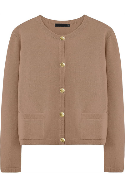 Casual Daily Solid Color Pocket Buttons O Neck Outerwear (3 Colors)