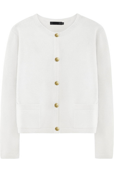 Casual Daily Solid Color Pocket Buttons O Neck Outerwear (3 Colors)