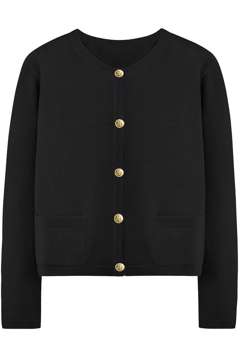 Casual Daily Solid Color Pocket Buttons O Neck Outerwear (3 Colors)
