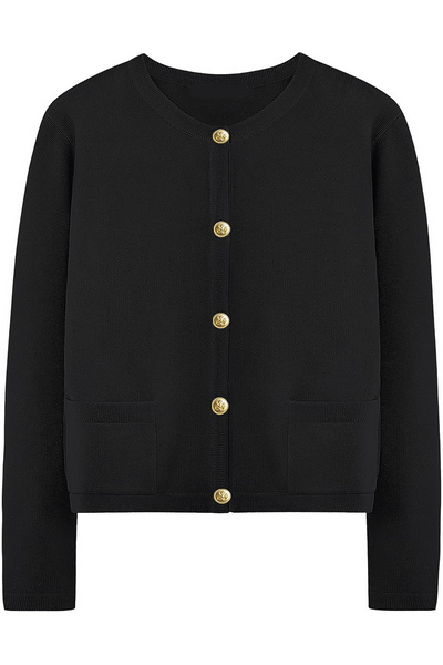 Casual Daily Solid Color Pocket Buttons O Neck Outerwear (3 Colors)