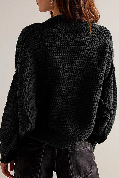 Casual Daily Solid Color Weave Cardigan Collar Outerwear (4 Colors)