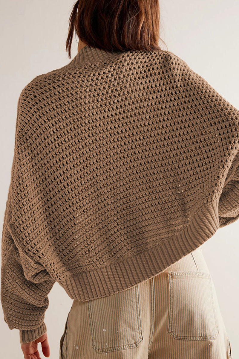 Casual Daily Solid Color Weave Cardigan Collar Outerwear (4 Colors)