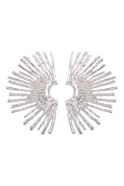 Metallic Sector Semicircular Earrings